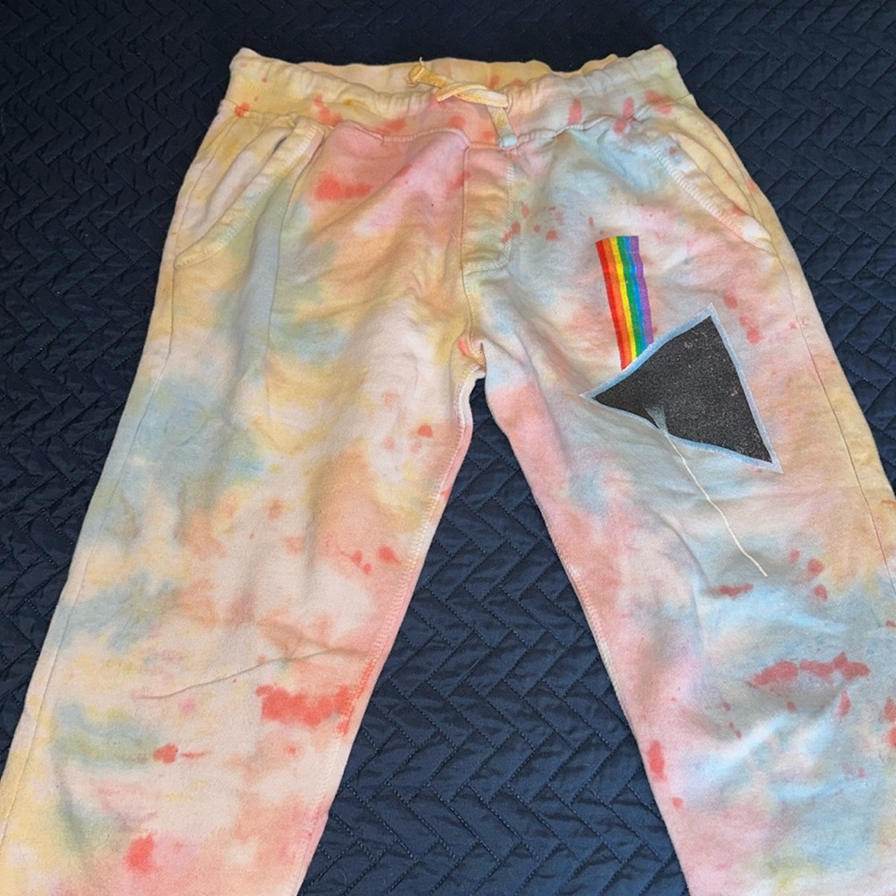 Pink Floyd tie dye jogger sweatpants size large!